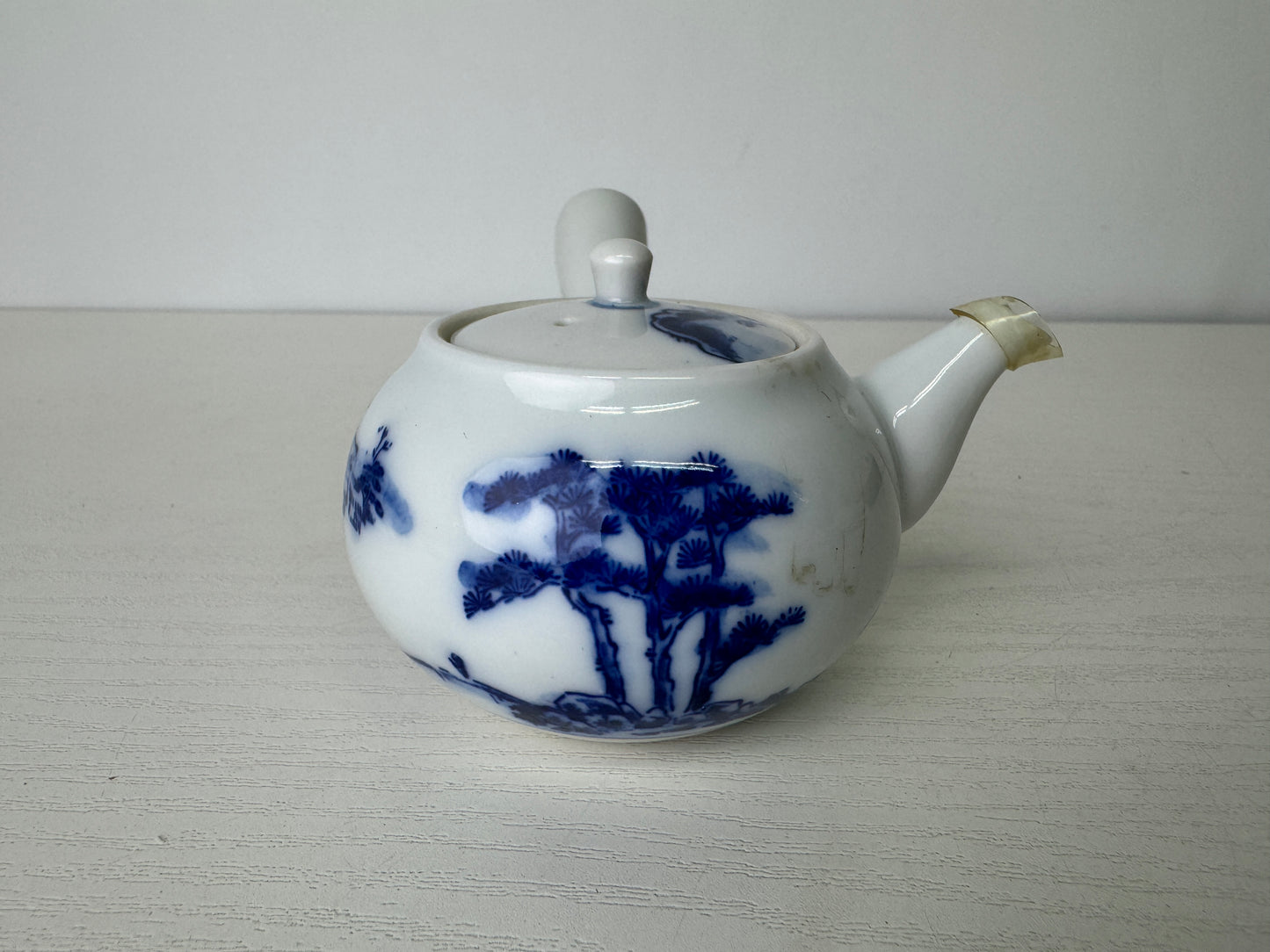 Y9475 CHAWAN Kyo-ware  Sencha tea set signed kyusu teapot bowl cup Japan antique