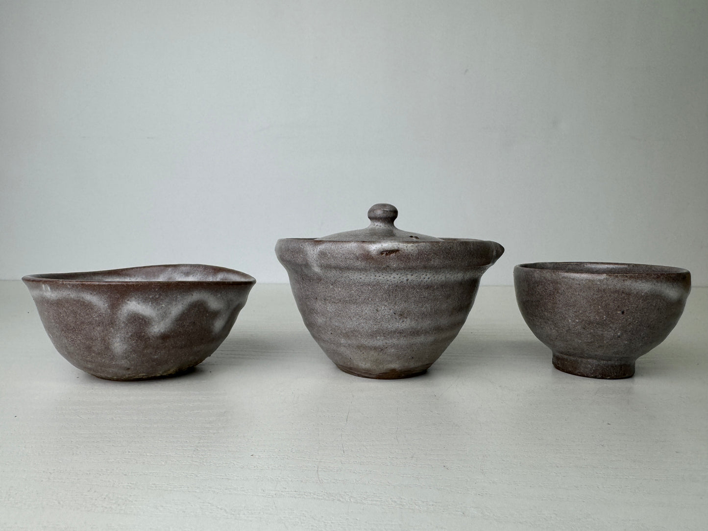 Y9478 CHAWAN Mino-ware Sencha tea set signed box kyusu teapot cup Japan antique