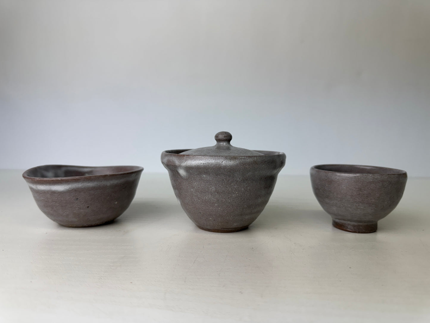 Y9478 CHAWAN Mino-ware Sencha tea set signed box kyusu teapot cup Japan antique