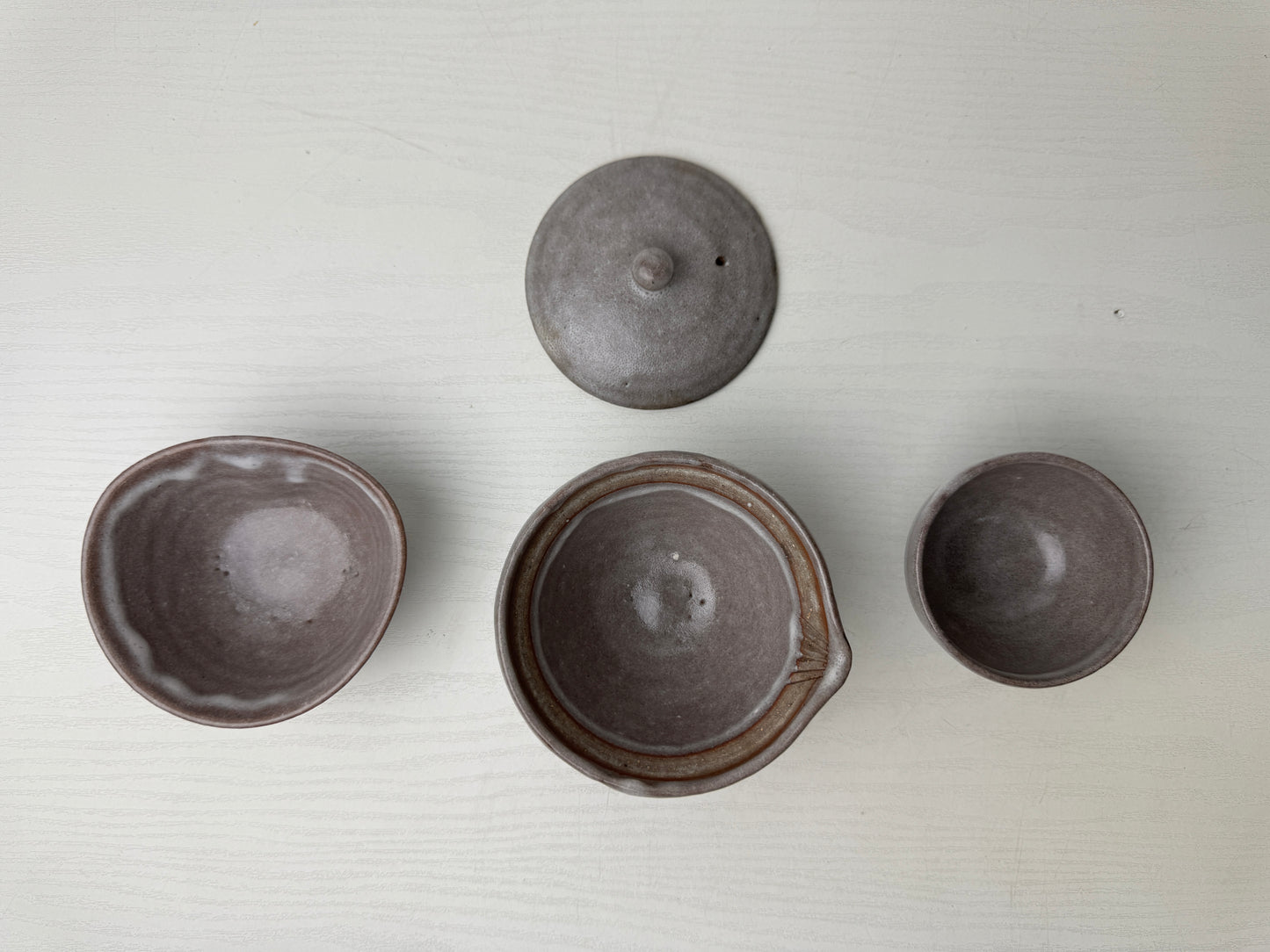 Y9478 CHAWAN Mino-ware Sencha tea set signed box kyusu teapot cup Japan antique