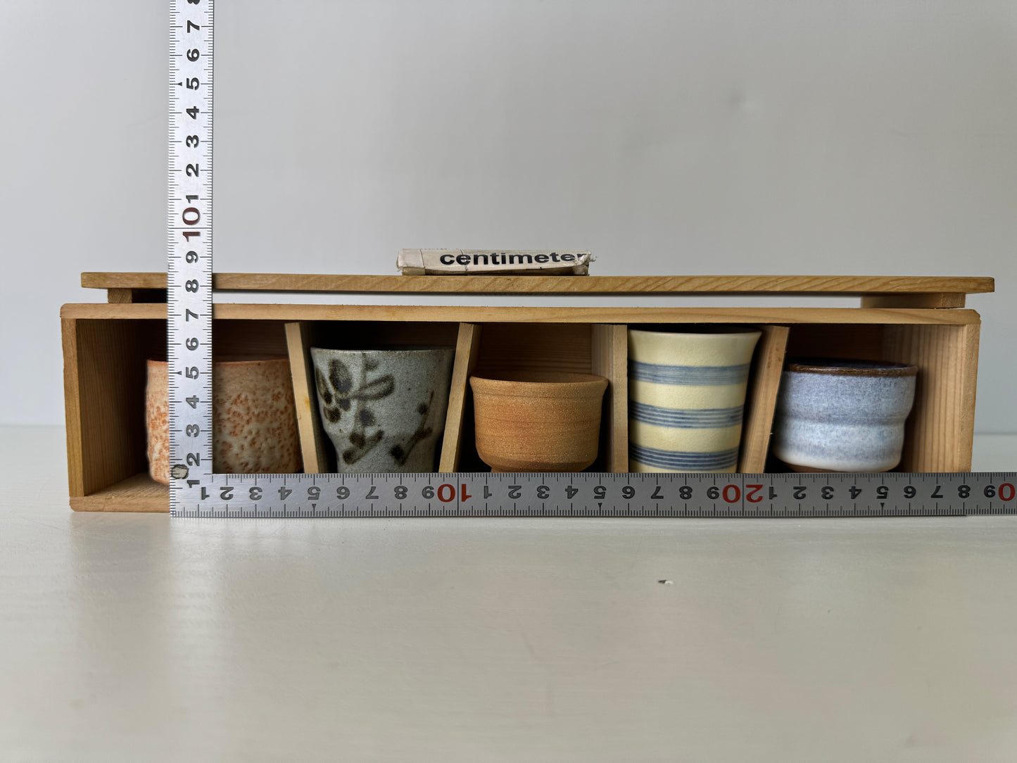 Y9479 CHAWAN Mino-ware Guinomi Sake cup 5 types set signed box Japan antique