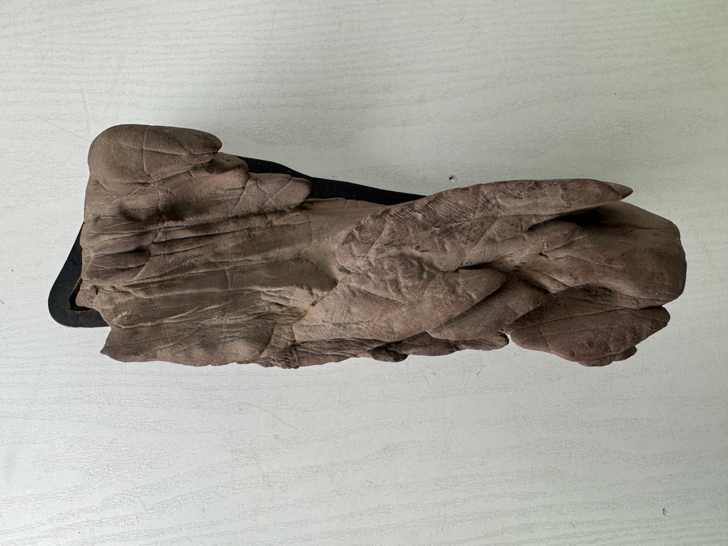 Y9484 OKIMONO Suiseki natural viewing stone wooden stand Japan antique interior