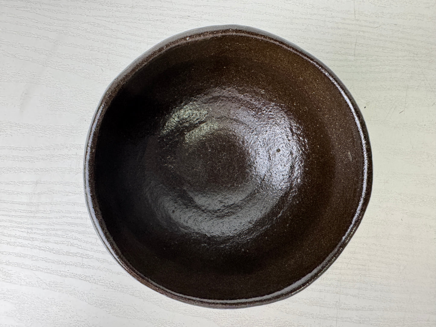 Y9491 CHAWAN Raku-ware Black bowl signed box Japan antique tea ceremony pottery