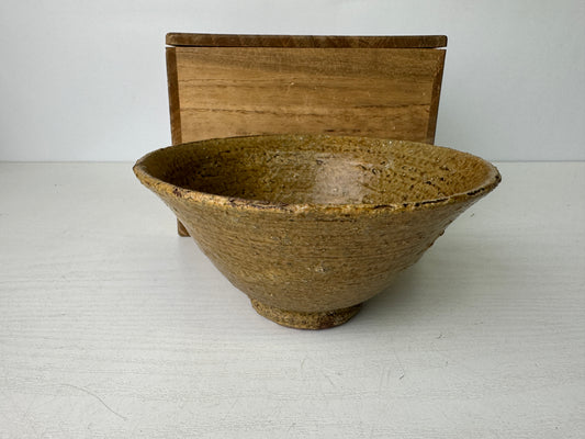 Y9494 CHAWAN Irabo bowl signed box Japan antique tea ceremony pottery cup teacup