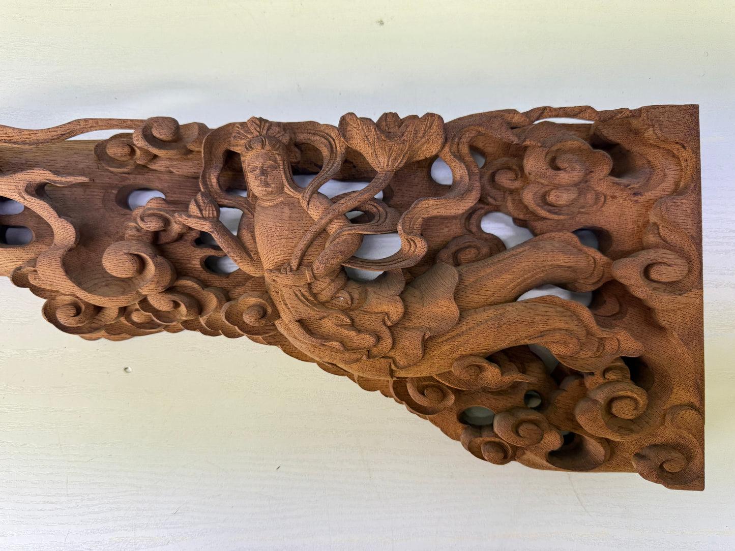 Y9496 RANMA wood carving Fanlight transom heavenly maiden Japan antique interior