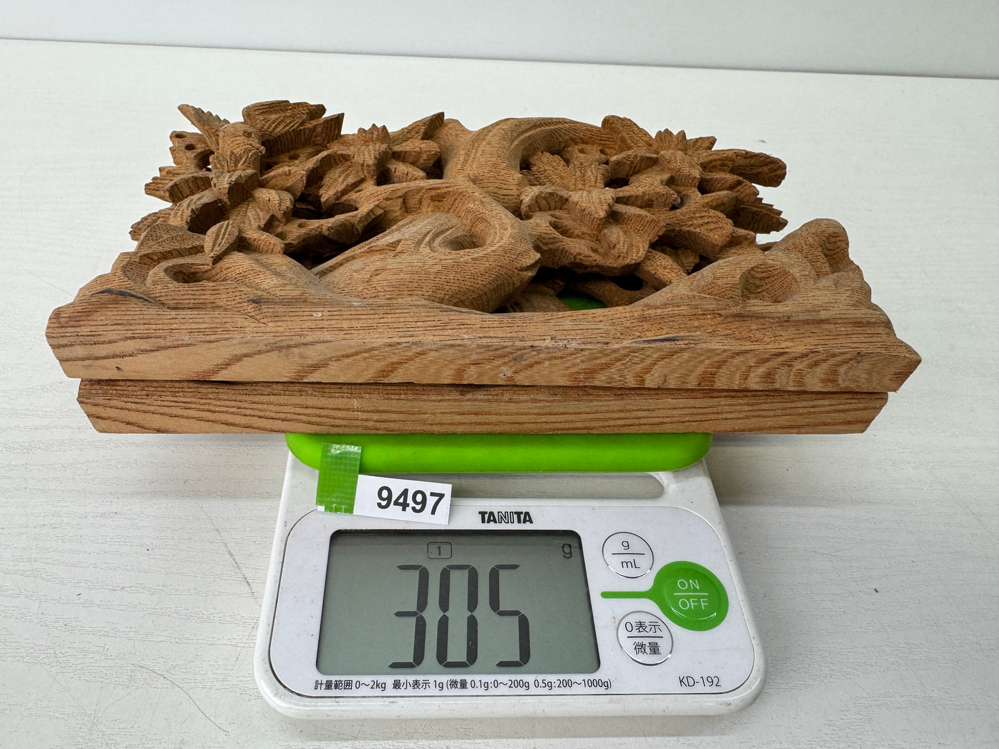 Y9497 RANMA wood carving small Fanlight transom set Bird Flower Japan antique