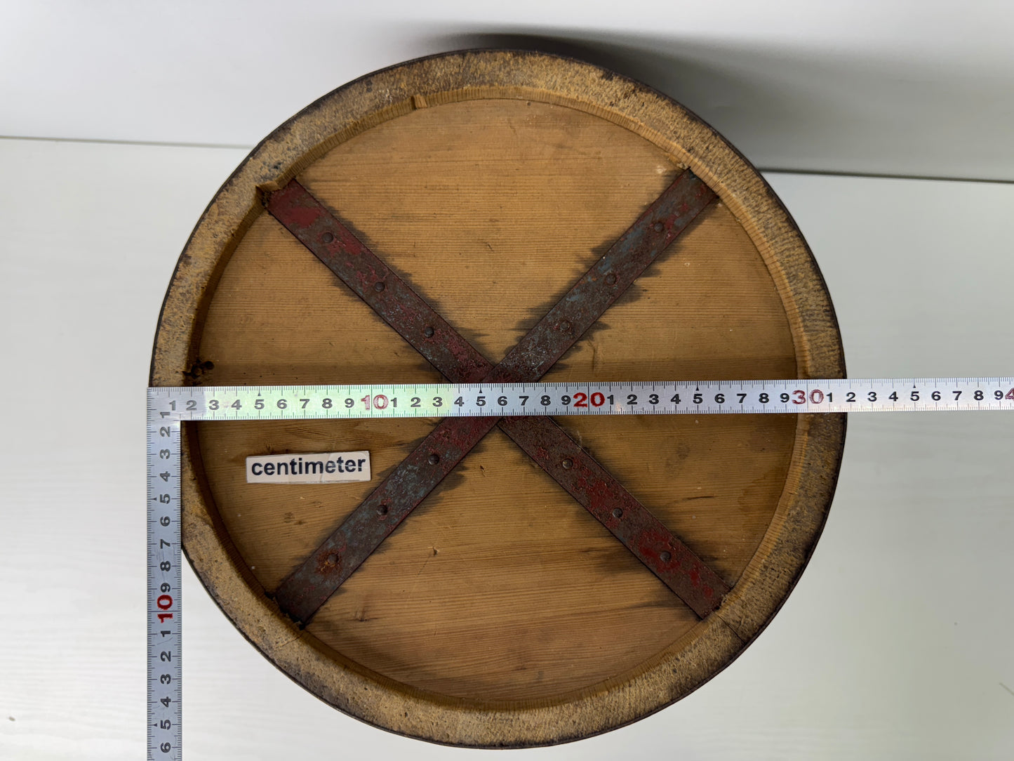Y9498 BARREL wooden 18 liter tub container Japan antique folkcraft article tools