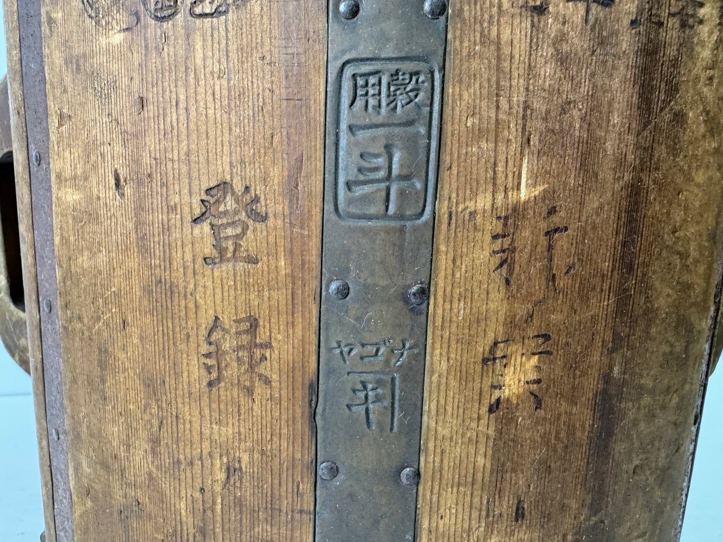 Y9498 BARREL wooden 18 liter tub container Japan antique folkcraft article tools