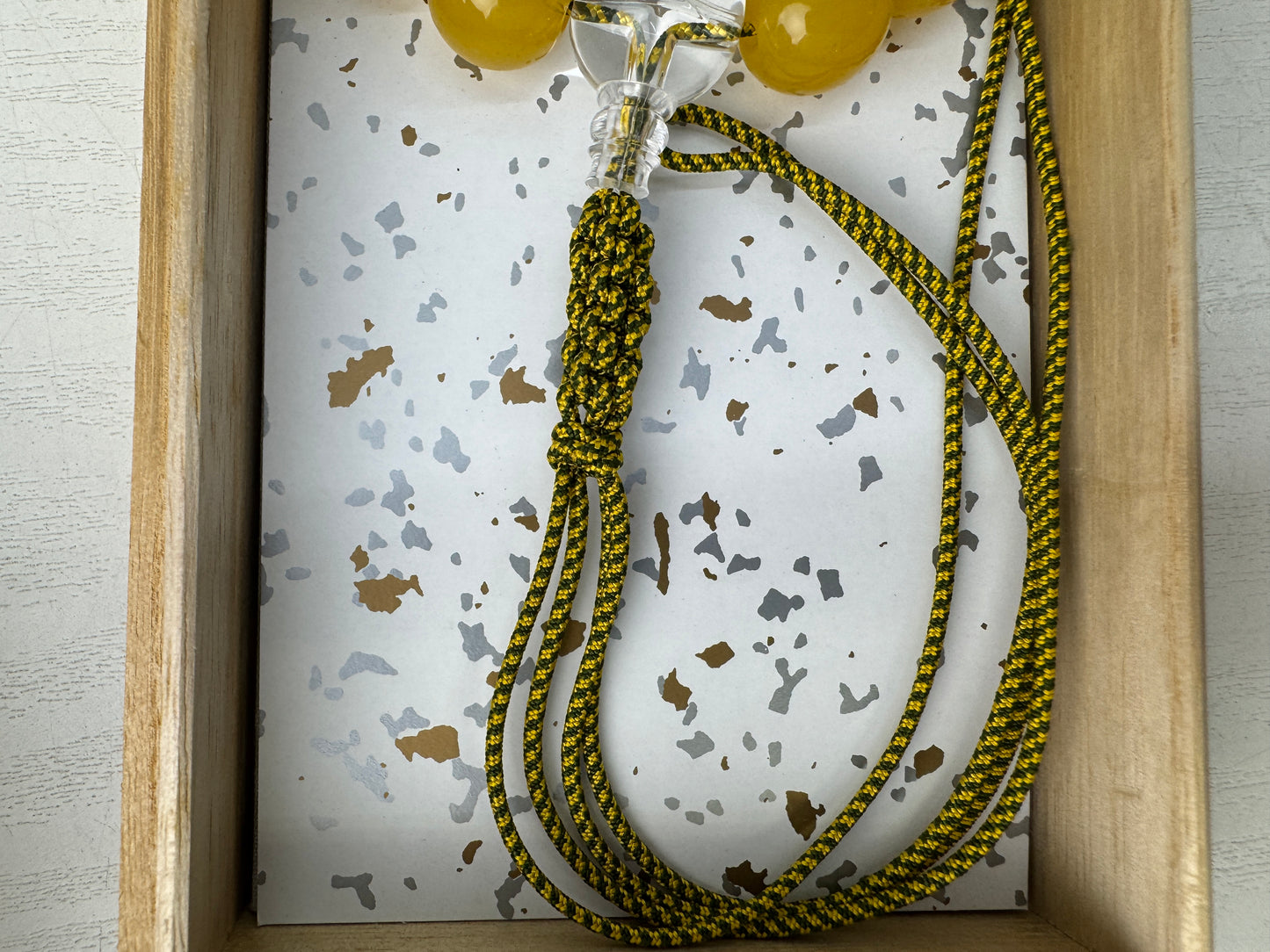 Y9500 JUZU Amber rosary box Japan antique Buddhist Prayer Beads Buddhism art