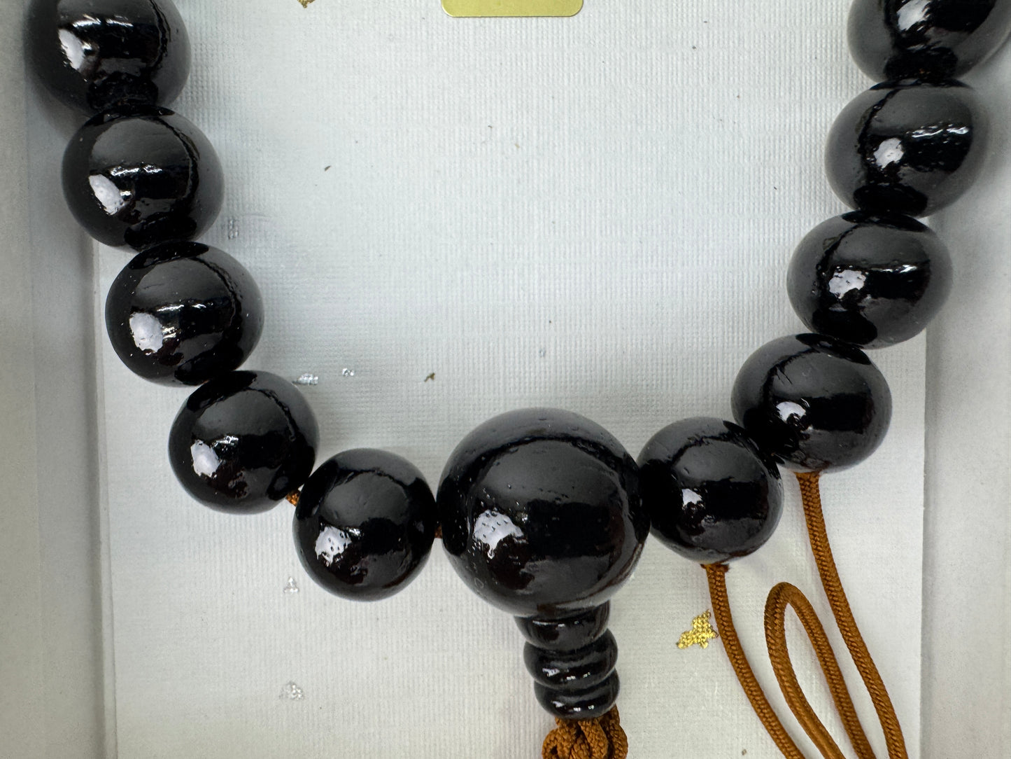 Y9501 JUZU Ebony wooden rosary box Japan antique Buddhist Prayer Beads Buddhism
