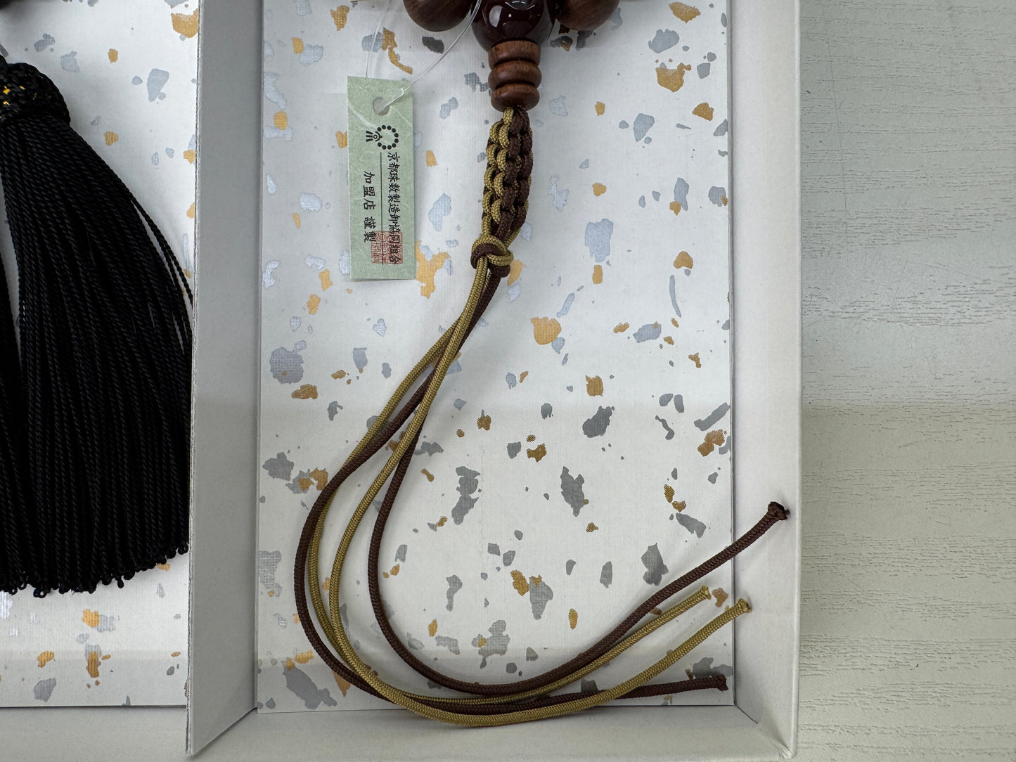 Y9502 JUZU 2 Rosary box Japan antique Buddhist Prayer Beads Buddhism religion