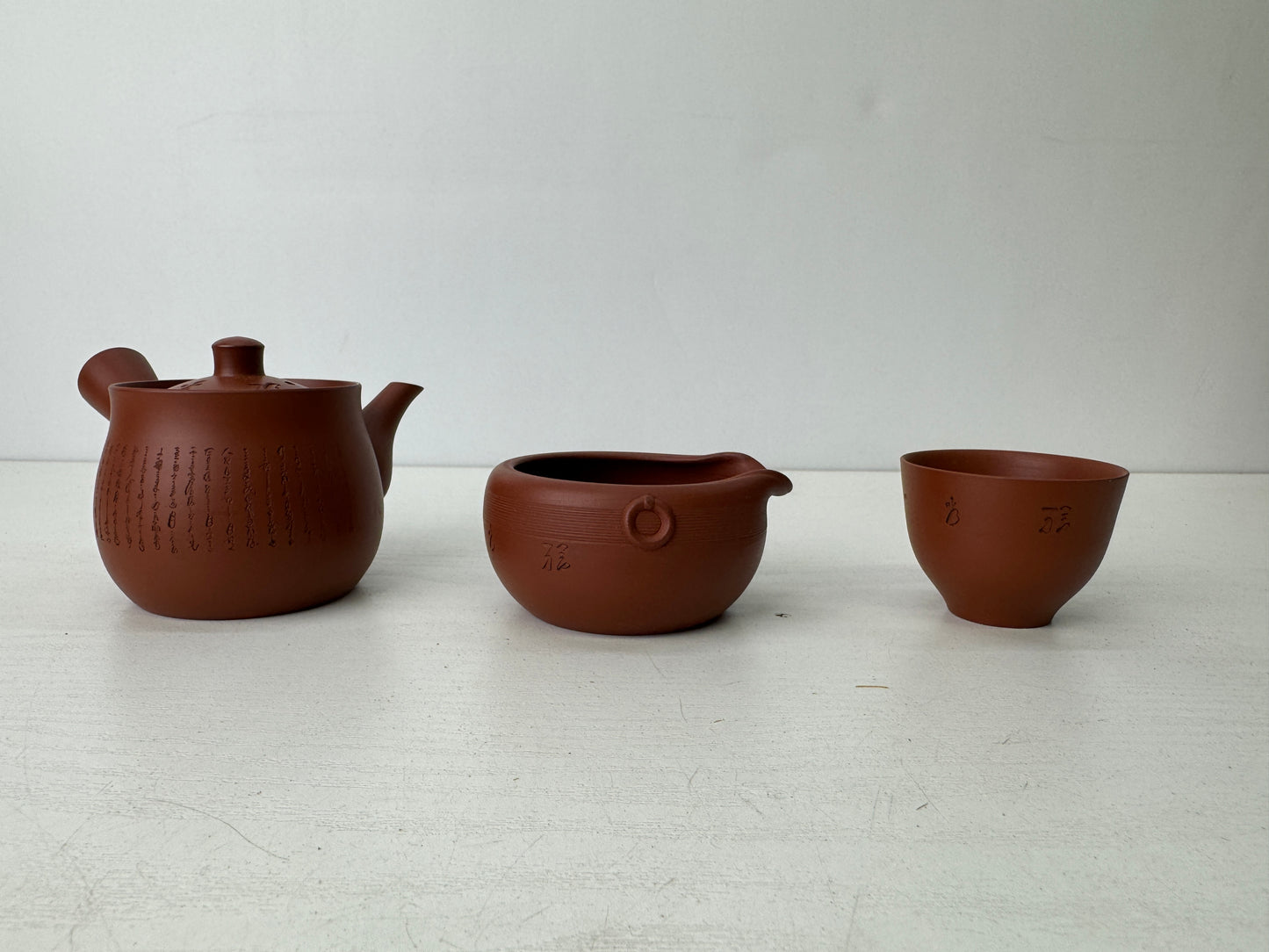 Y9506 CHAWAN Tokoname-ware Sencha tea set signed box kyusu pot cup Japan antique