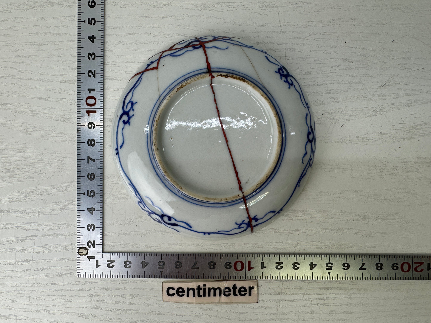 Y9517 DISH Imari-ware small plate kintsugi color picture Japan antique tableware
