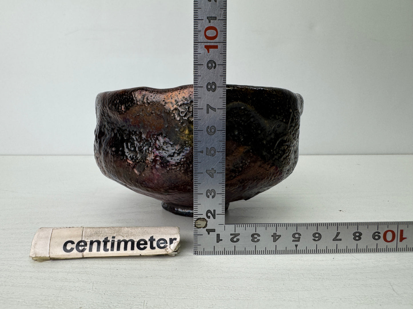 Y9518 CHAWAN Raku-ware bowl signed Sekishun Japan antique tea ceremony pottery