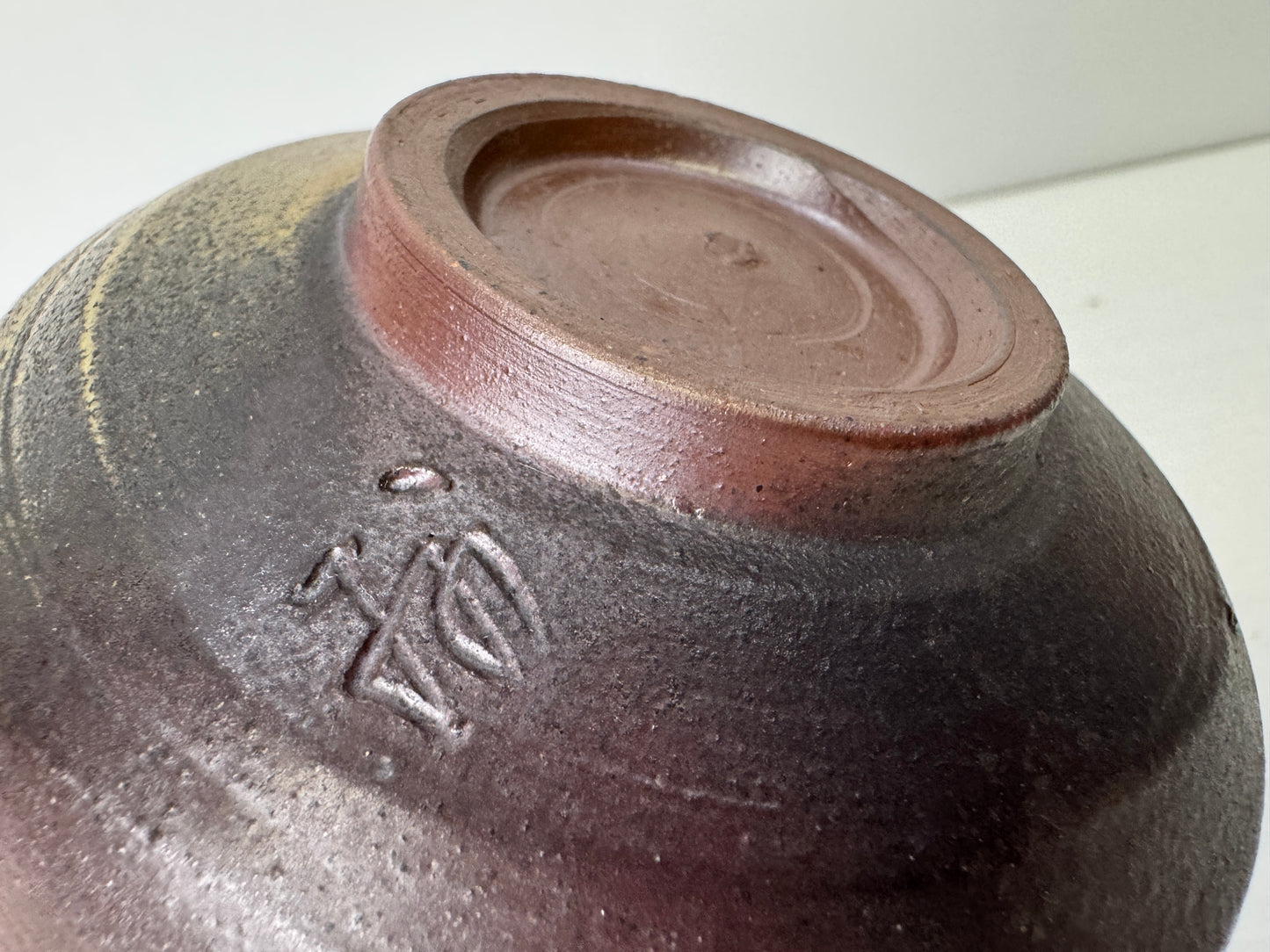 Y9522 CHAWAN Bizen-ware bowl signed box Japan antique tea ceremony pottery cup