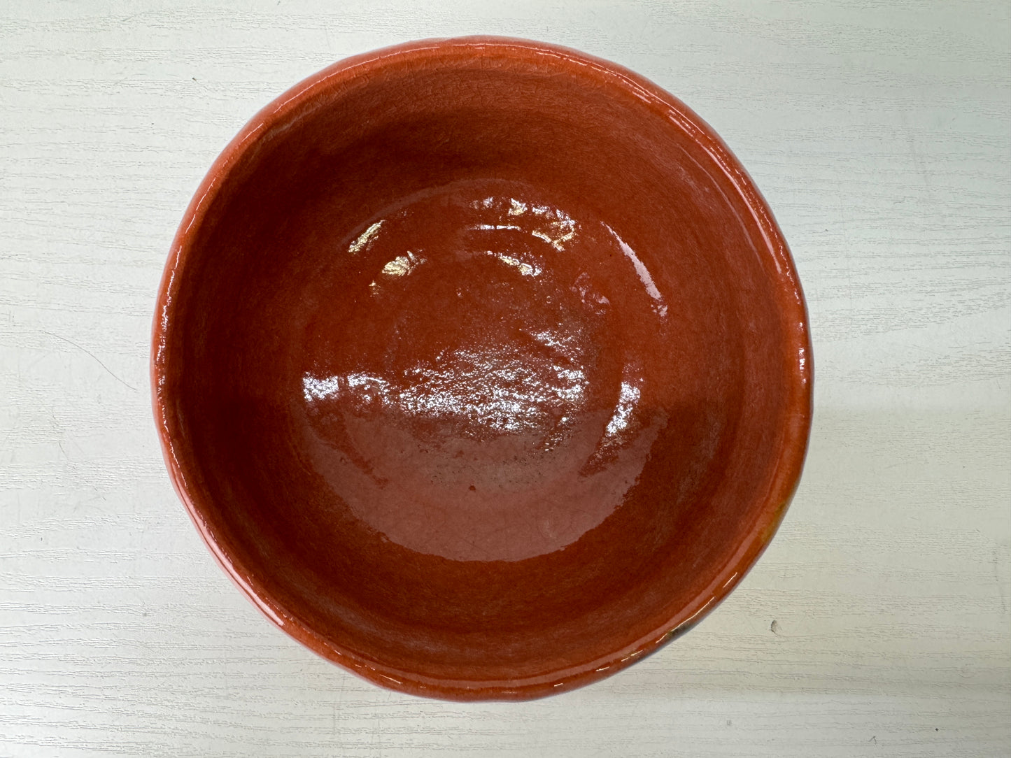 Y9524 CHAWAN Raku-ware red bowl signed box Japan antique tea ceremony pottery