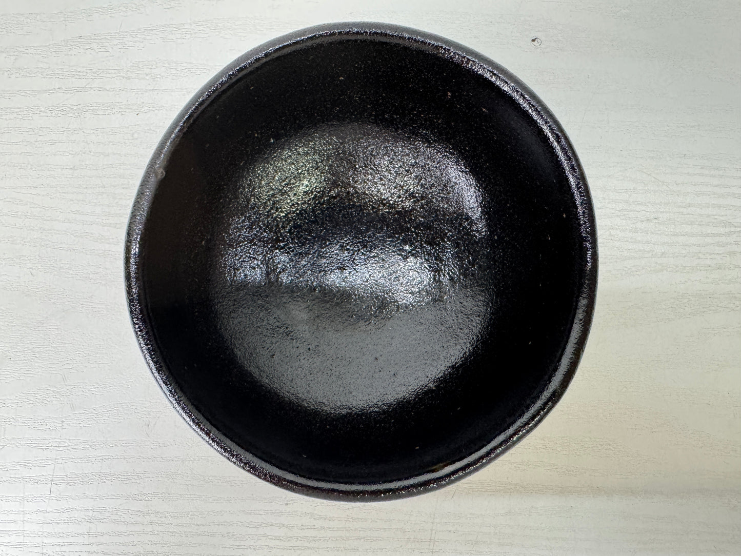 Y9525 CHAWAN Raku-ware black bowl signed box Japan antique tea ceremony pottery