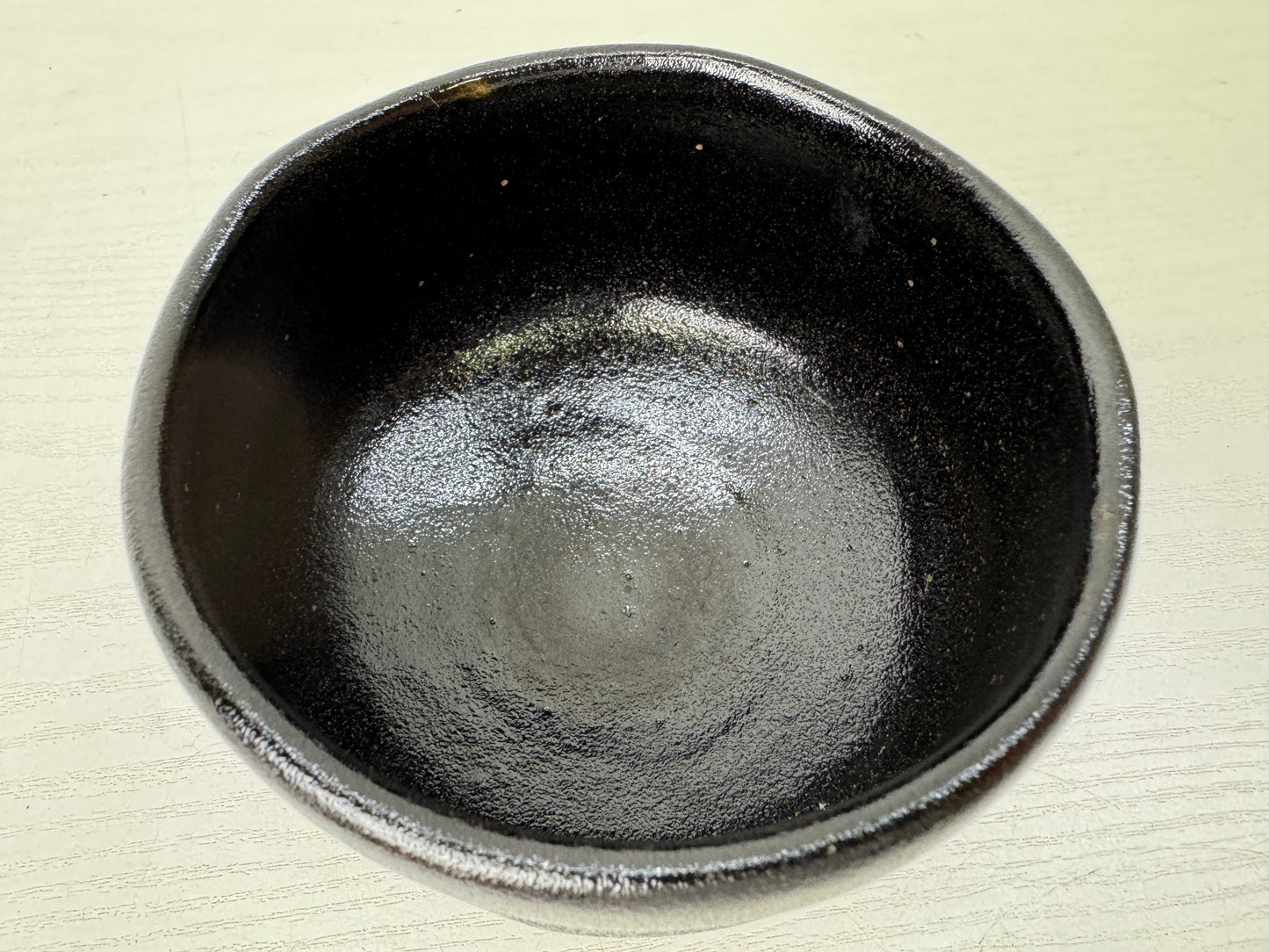 Y9525 CHAWAN Raku-ware black bowl signed box Japan antique tea ceremony pottery