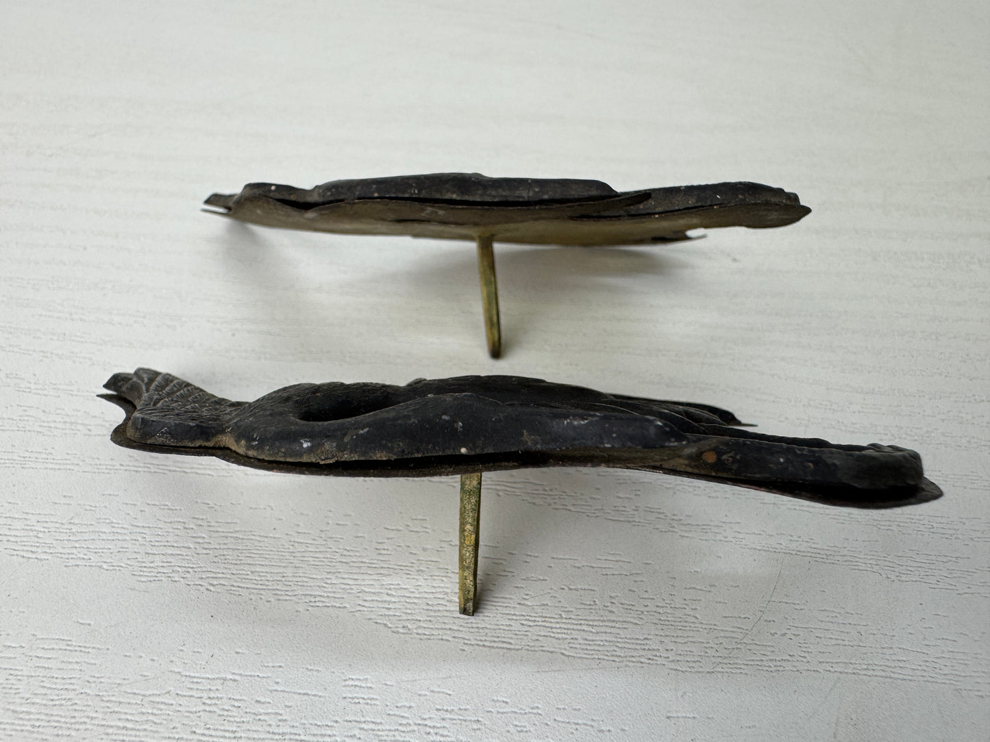 Y9526 KUGI-KAKUSHI Decorative nail head cover Crane 2 pieces Japan antique decor