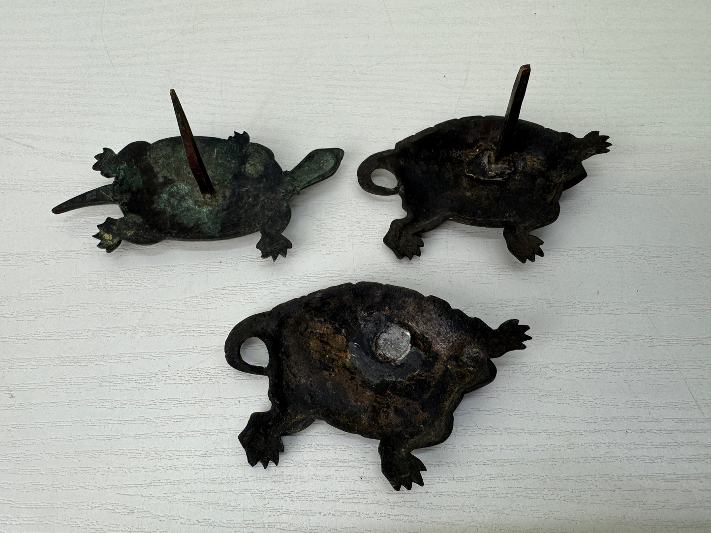 Y9528 KUGI KAKUSHI 3 Decorative nail head covers set Turtle  Japan antique decor