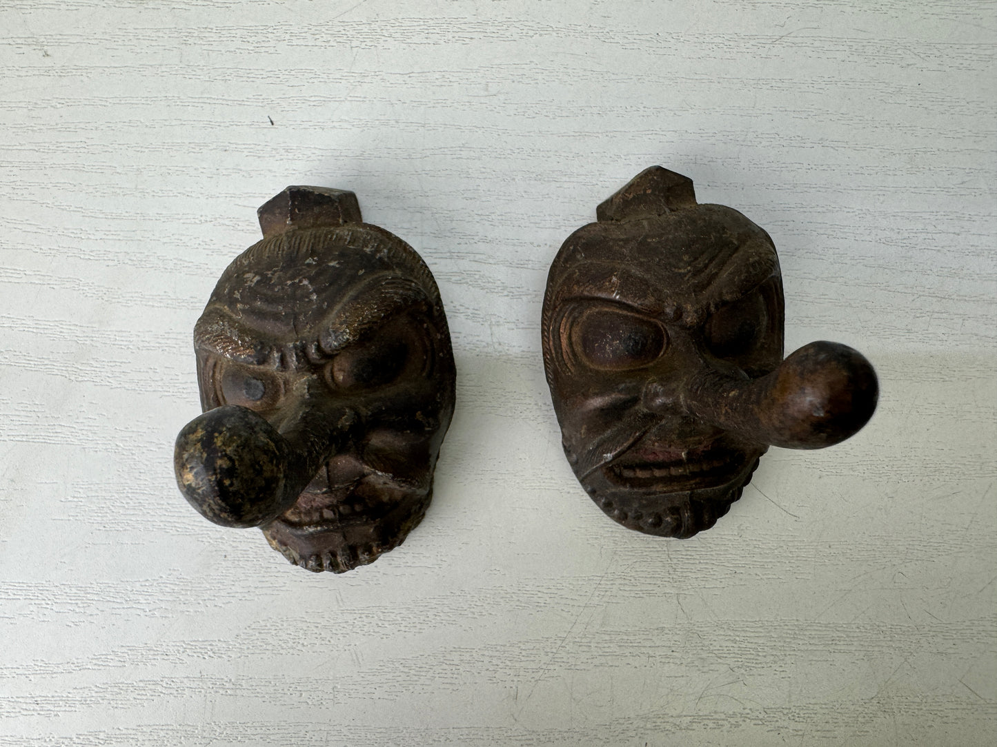 Y9532 KUGI KAKUSHI Tengu goblin hook 2 pieces Japanese house Japan antique decor