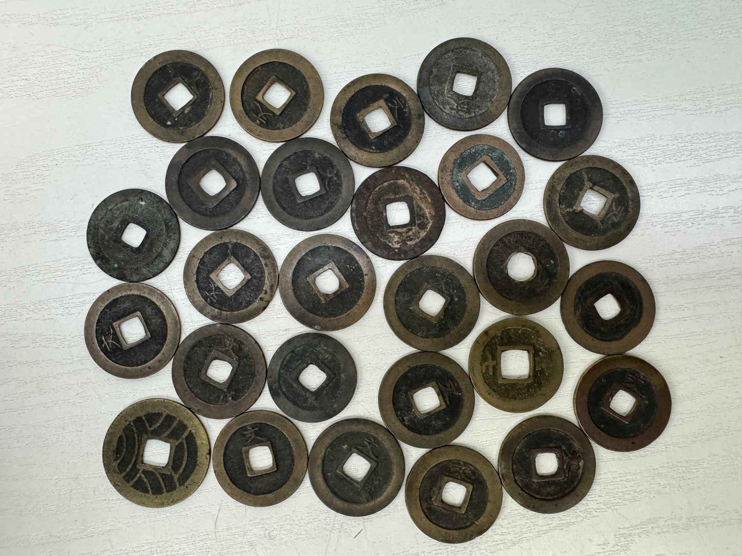 Y9535 CURRENCY Edo period old Japanese coins set Japan antique vintage money