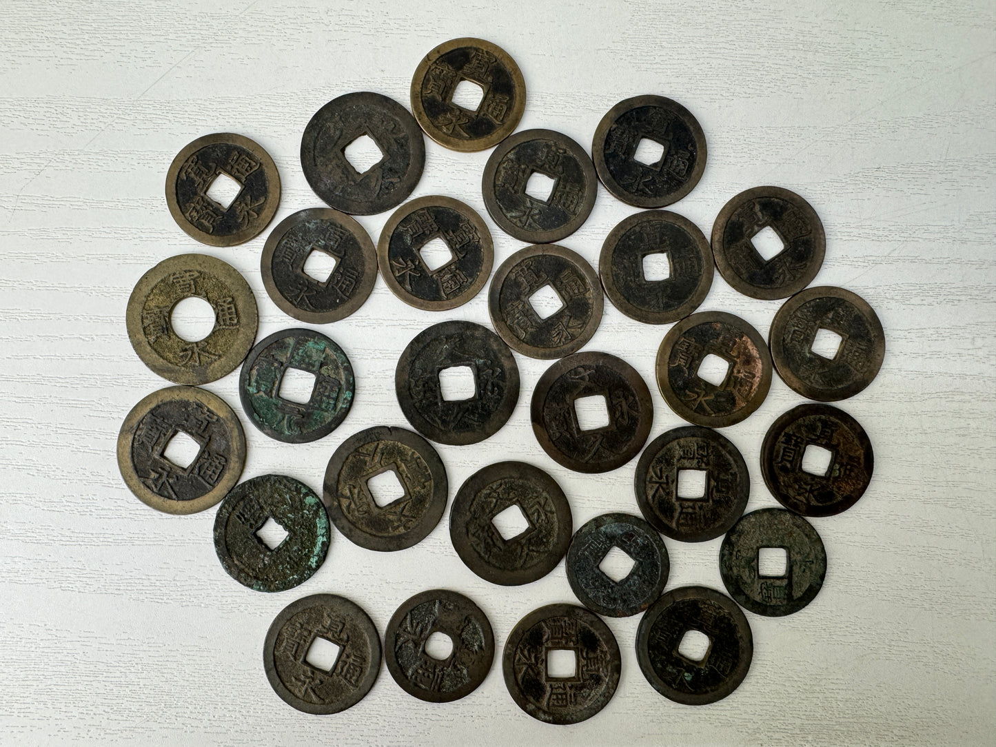 Y9535 CURRENCY Edo period old Japanese coins set Japan antique vintage money