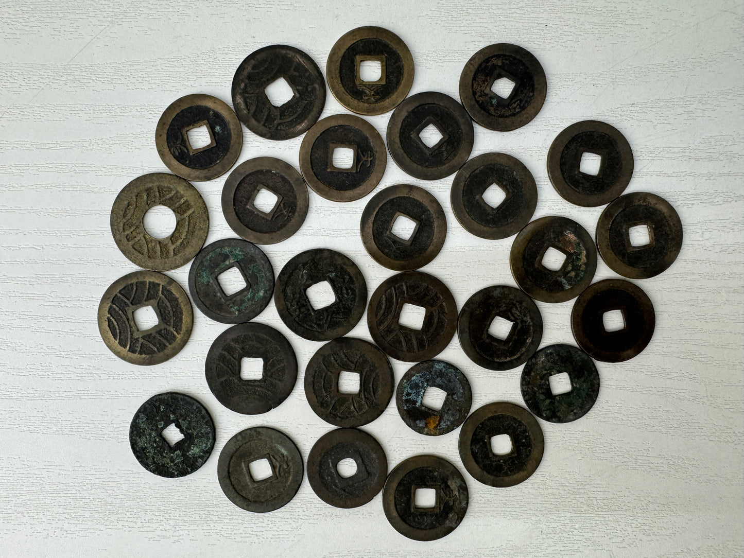 Y9535 CURRENCY Edo period old Japanese coins set Japan antique vintage money