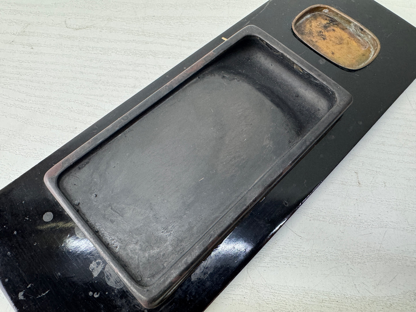 Y9538 BOX Suzuri inkstone case Makie stationery calligraphy Japan antique