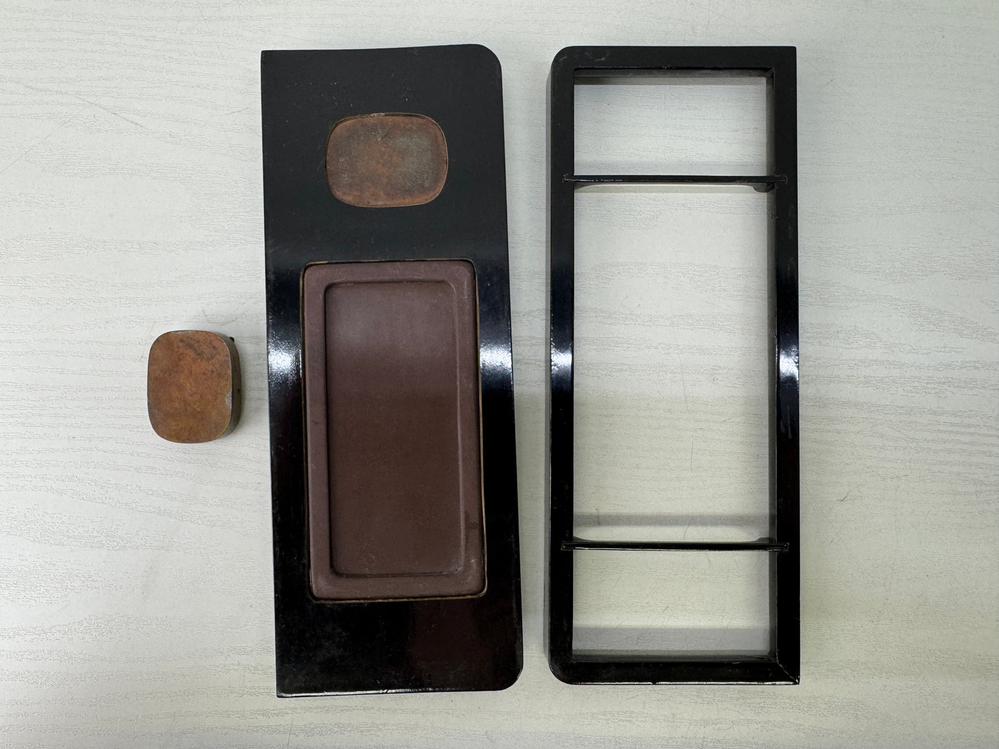 Y9538 BOX Suzuri inkstone case Makie stationery calligraphy Japan antique