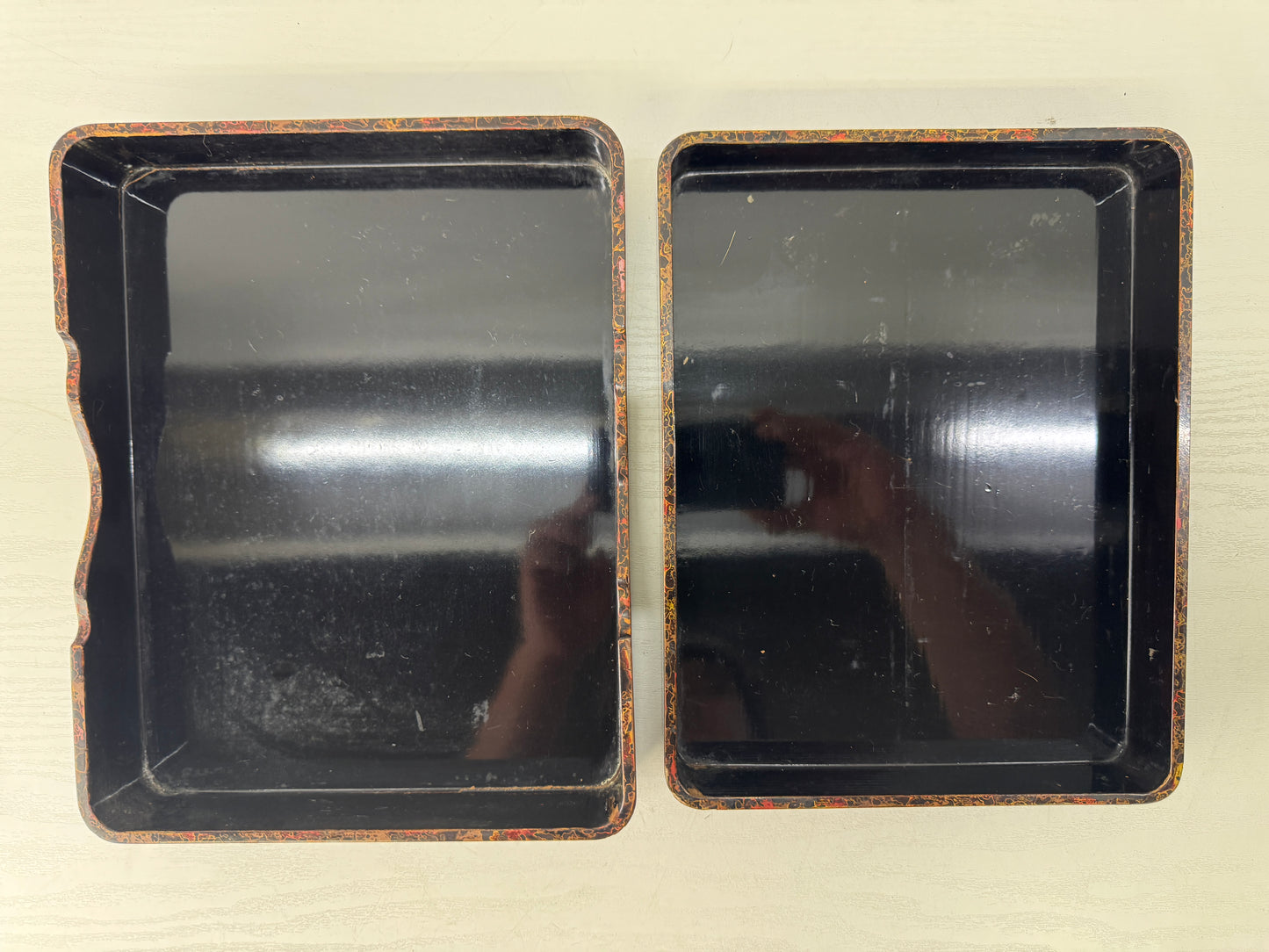 Y9538 BOX Suzuri inkstone case Makie stationery calligraphy Japan antique