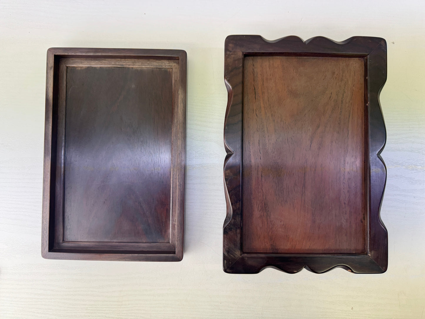 Y9539 BOX wooden Rosewood Suzuri inkstone case stationery Japan antique vintage