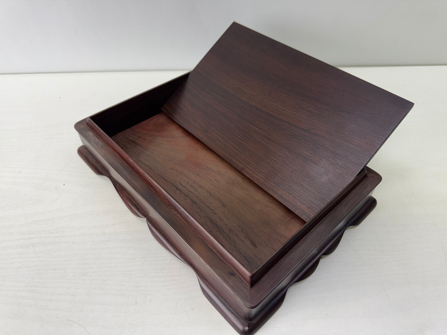 Y9539 BOX wooden Rosewood Suzuri inkstone case stationery Japan antique vintage