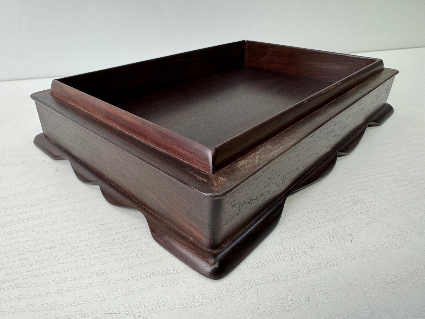Y9539 BOX wooden Rosewood Suzuri inkstone case stationery Japan antique vintage
