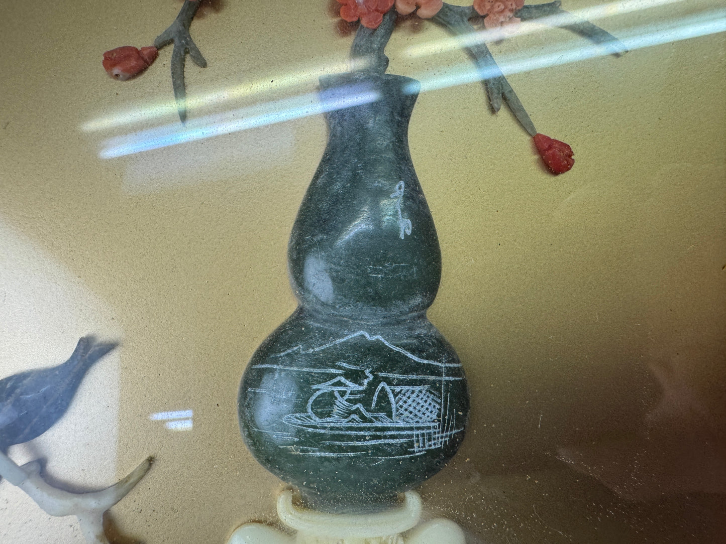 Y9540 FRAME Coral Jade Decoration ornament decor interior China antique art