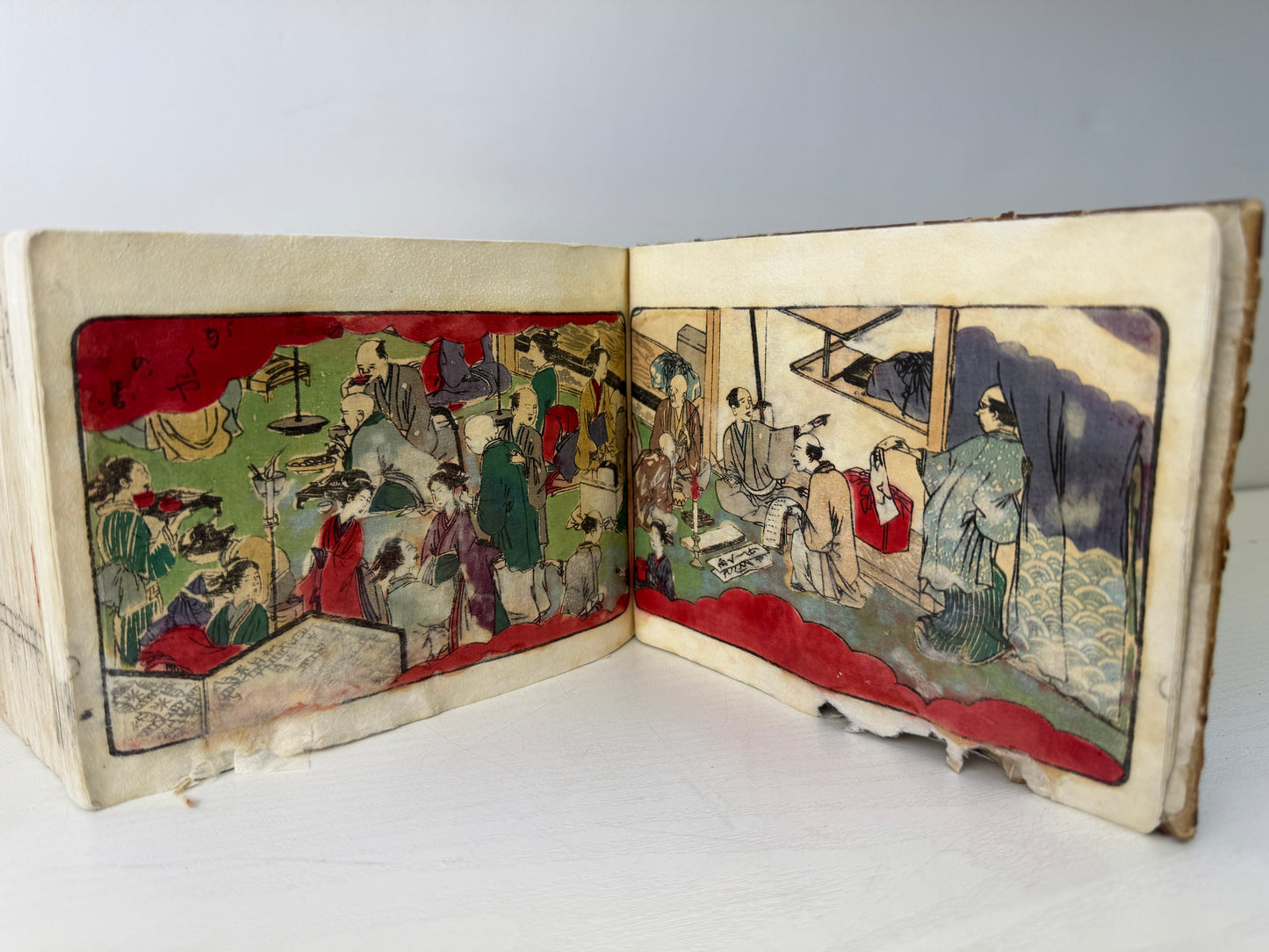 Y9541 WOODBLOCK PRINT Japanese book large-format poetry Japan antique Ukiyoe art