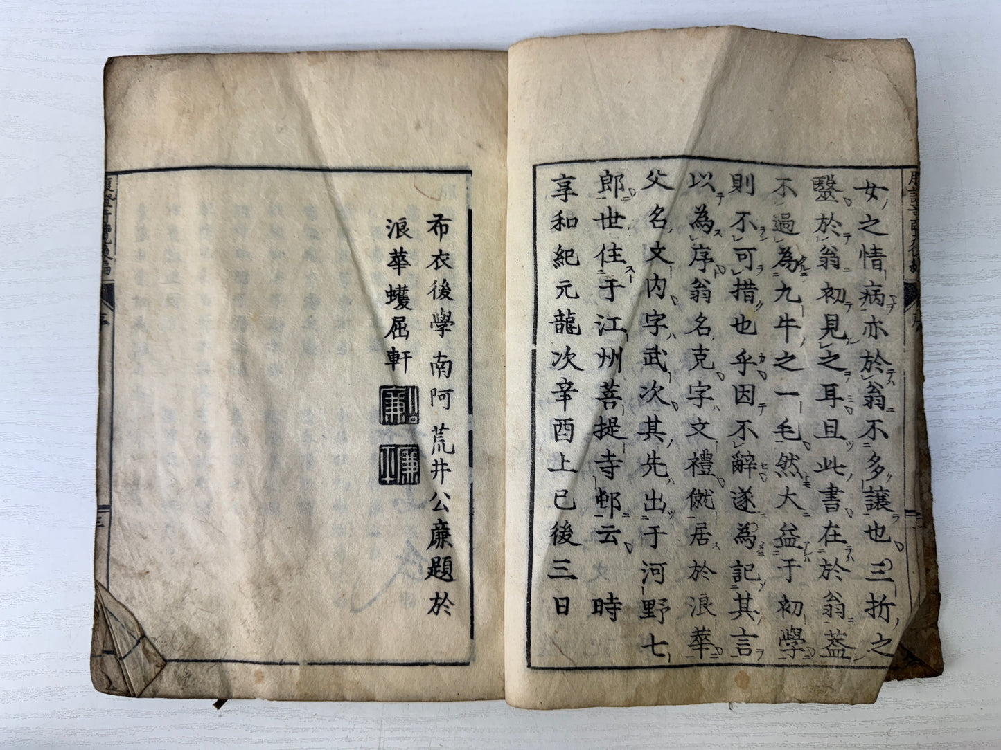 Y9542 WOODBLOCK PRINT Japanese medical book medicine Japan antique academic