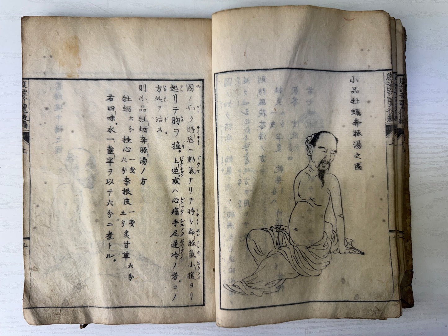 Y9542 WOODBLOCK PRINT Japanese medical book medicine Japan antique academic
