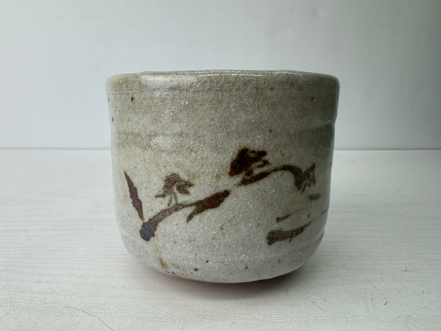 Y9553 CHAWAN Mino-ware bowl box Japan antique tea ceremony pottery cup teacup