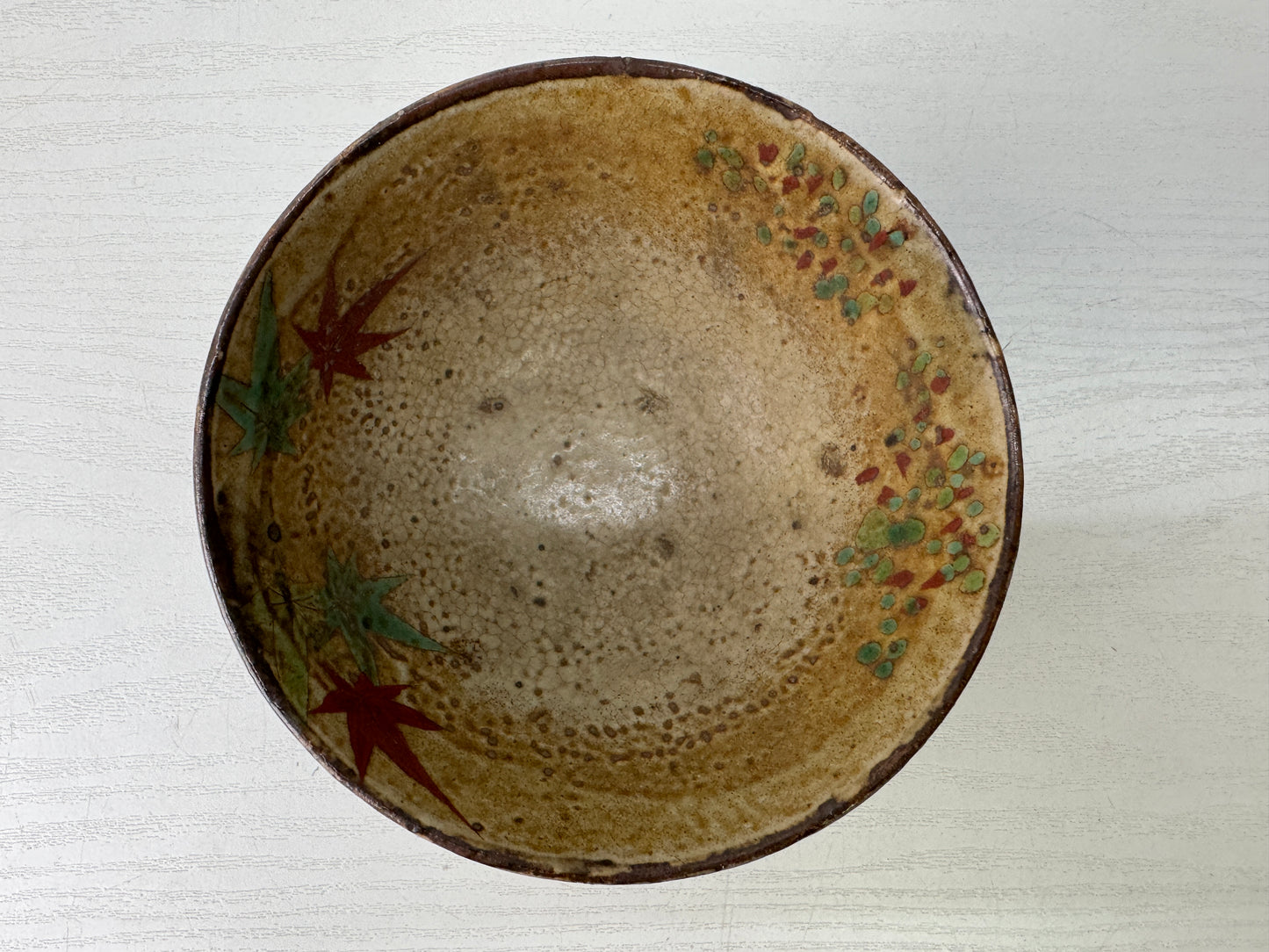 Y9555 CHAWAN Inuyama-ware bowl signed box Japan antique tea ceremony pottery cup