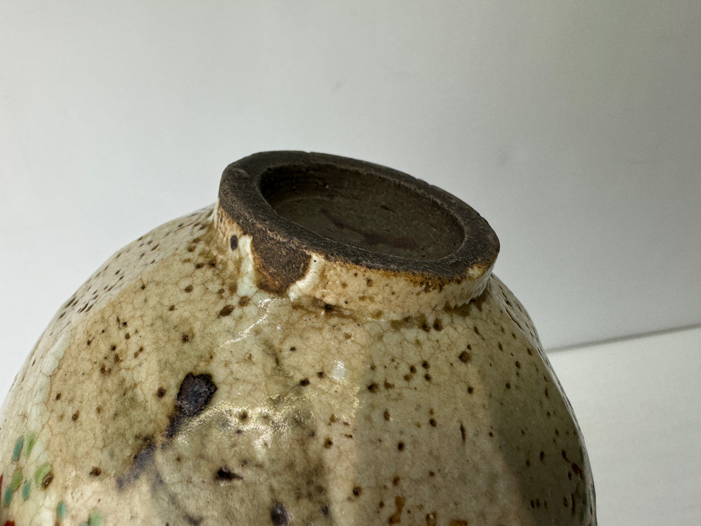 Y9555 CHAWAN Inuyama-ware bowl signed box Japan antique tea ceremony pottery cup