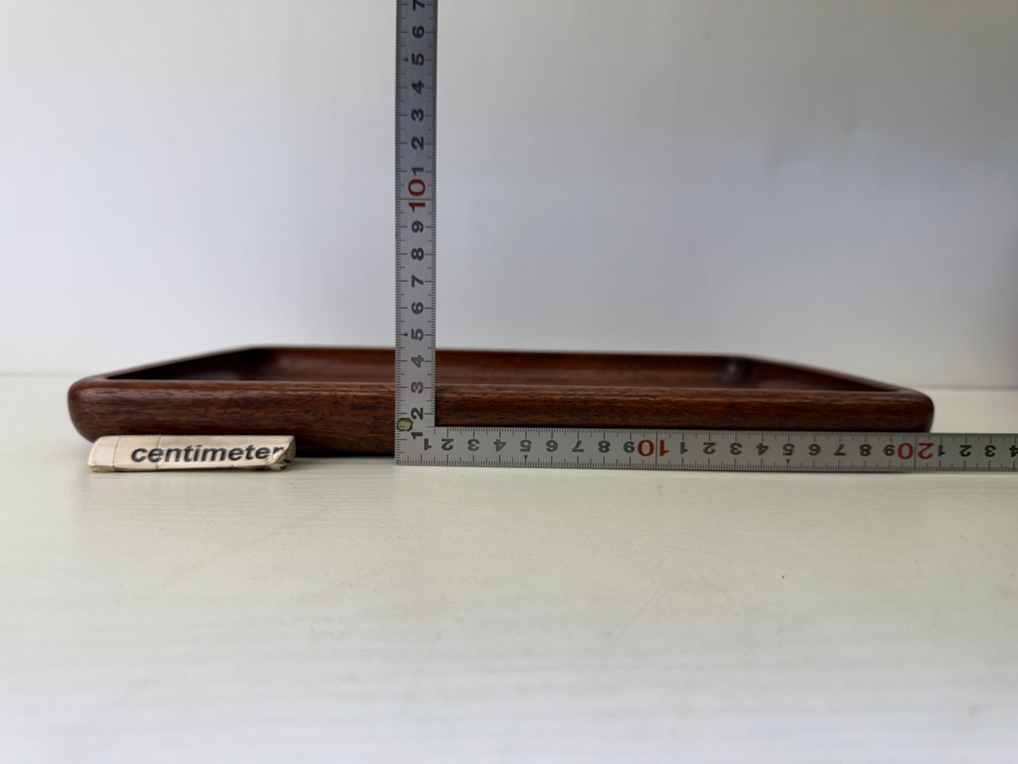 Y9556 TRAY Karaki wood carving signed Sencha tea Obon Japan antique tea ceremony