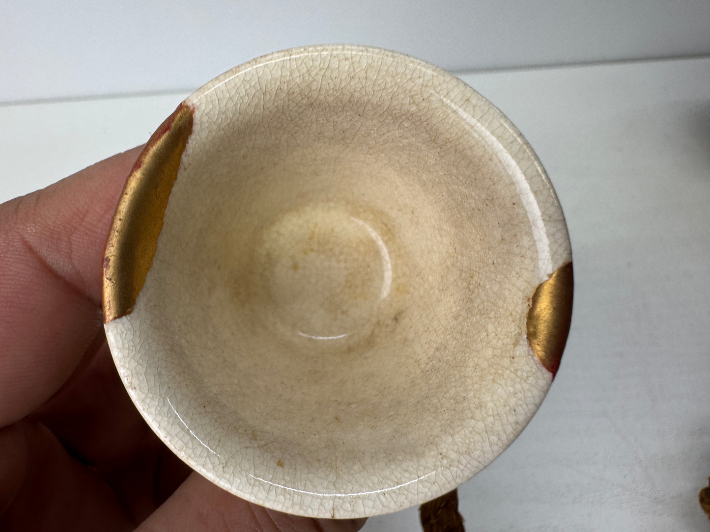 Y9558 SAGEMONO Gourd kintsugi Sake cup Lacquered Japan antique kimono vintage