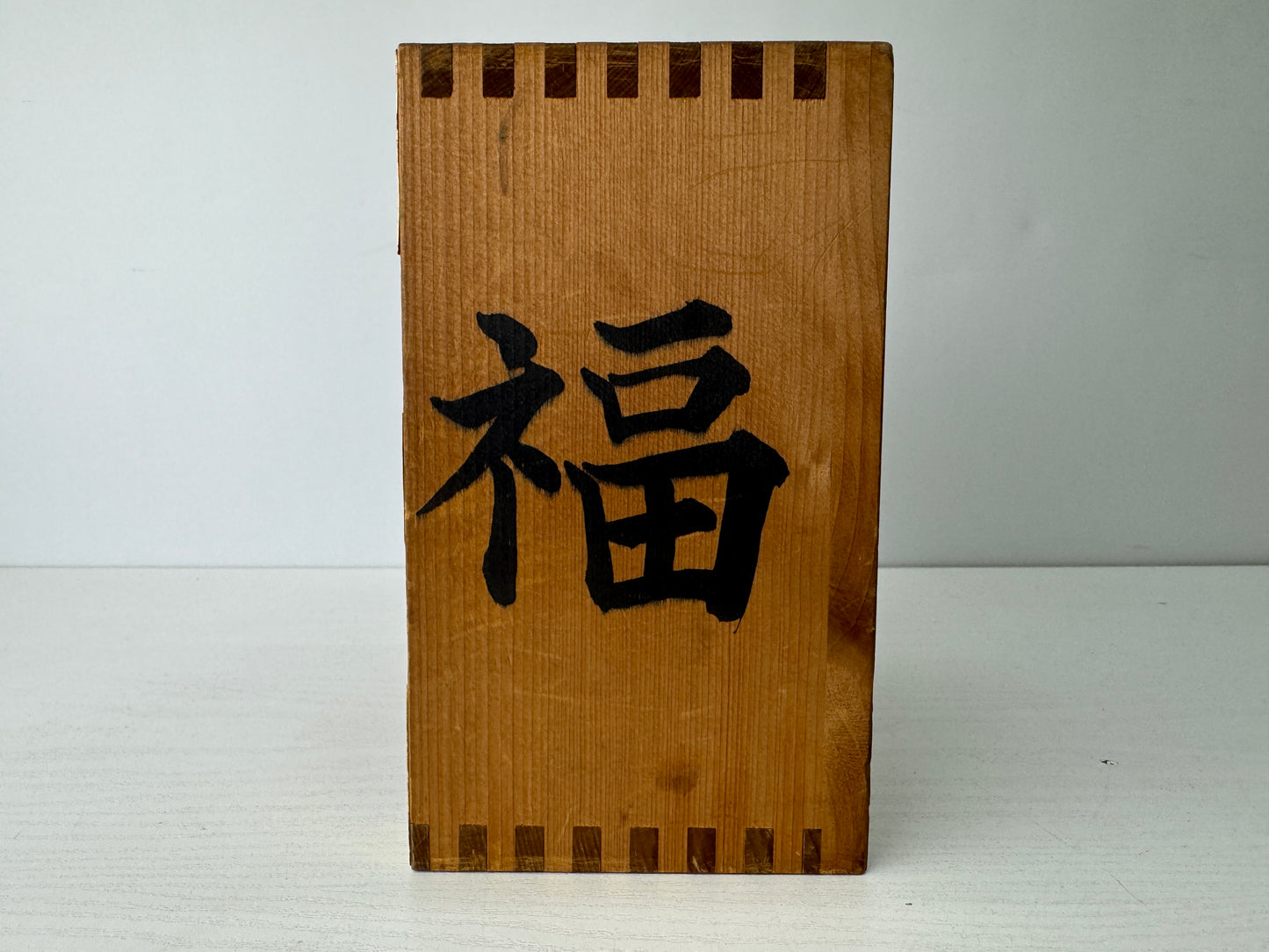 Y9562 STATUE wood carving Daikoku God of Wealth figurine signed Japan antique