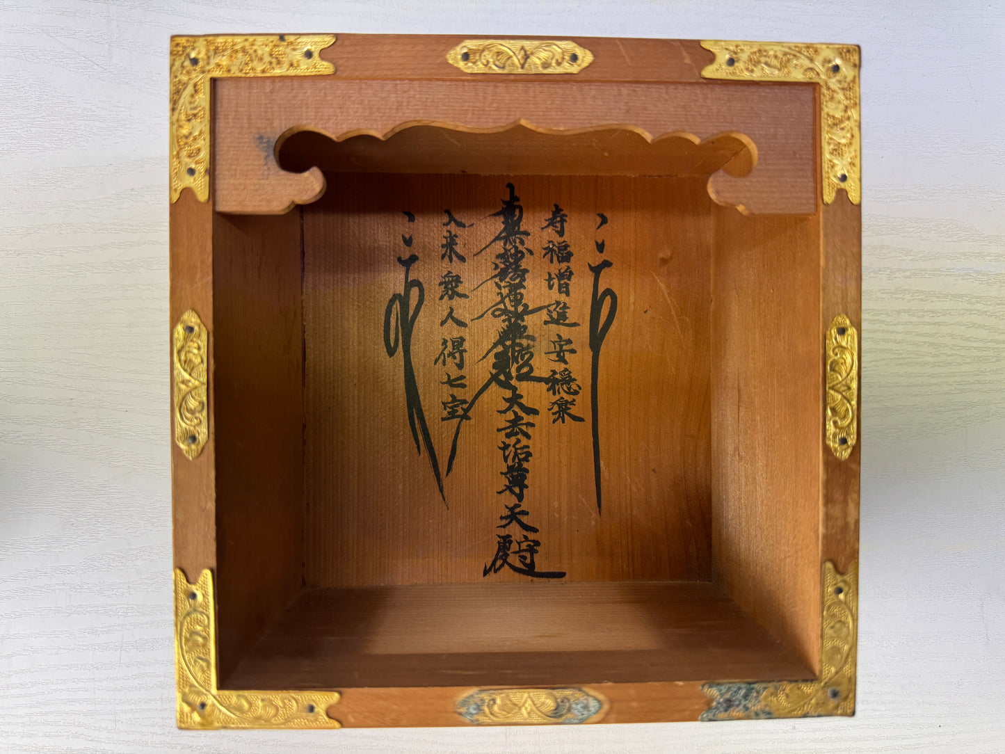 Y9562 STATUE wood carving Daikoku God of Wealth figurine signed Japan antique