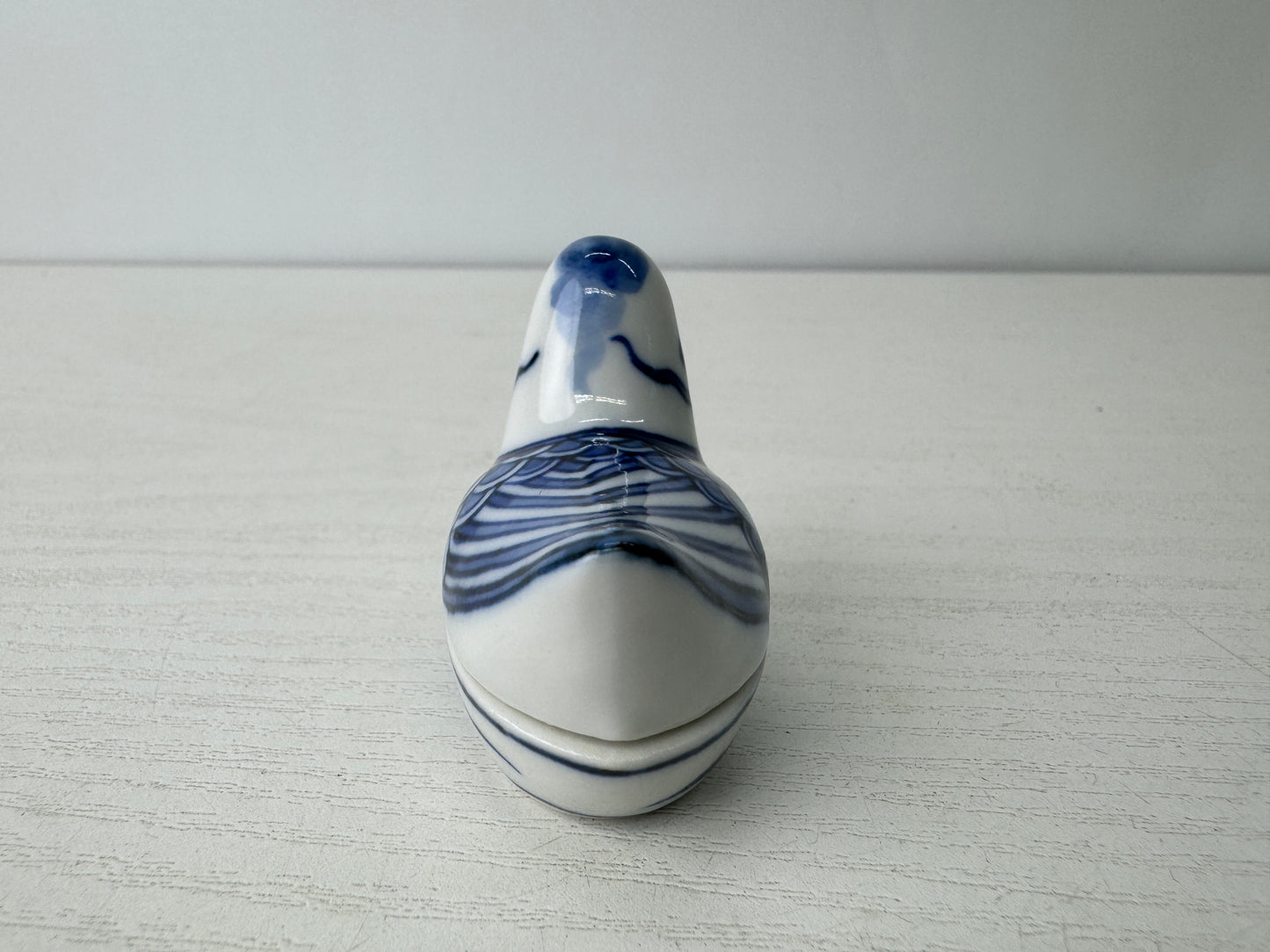 Y9565 BOX Kyo-ware signed Bird Japan antique incense case fragrance aromatherapy