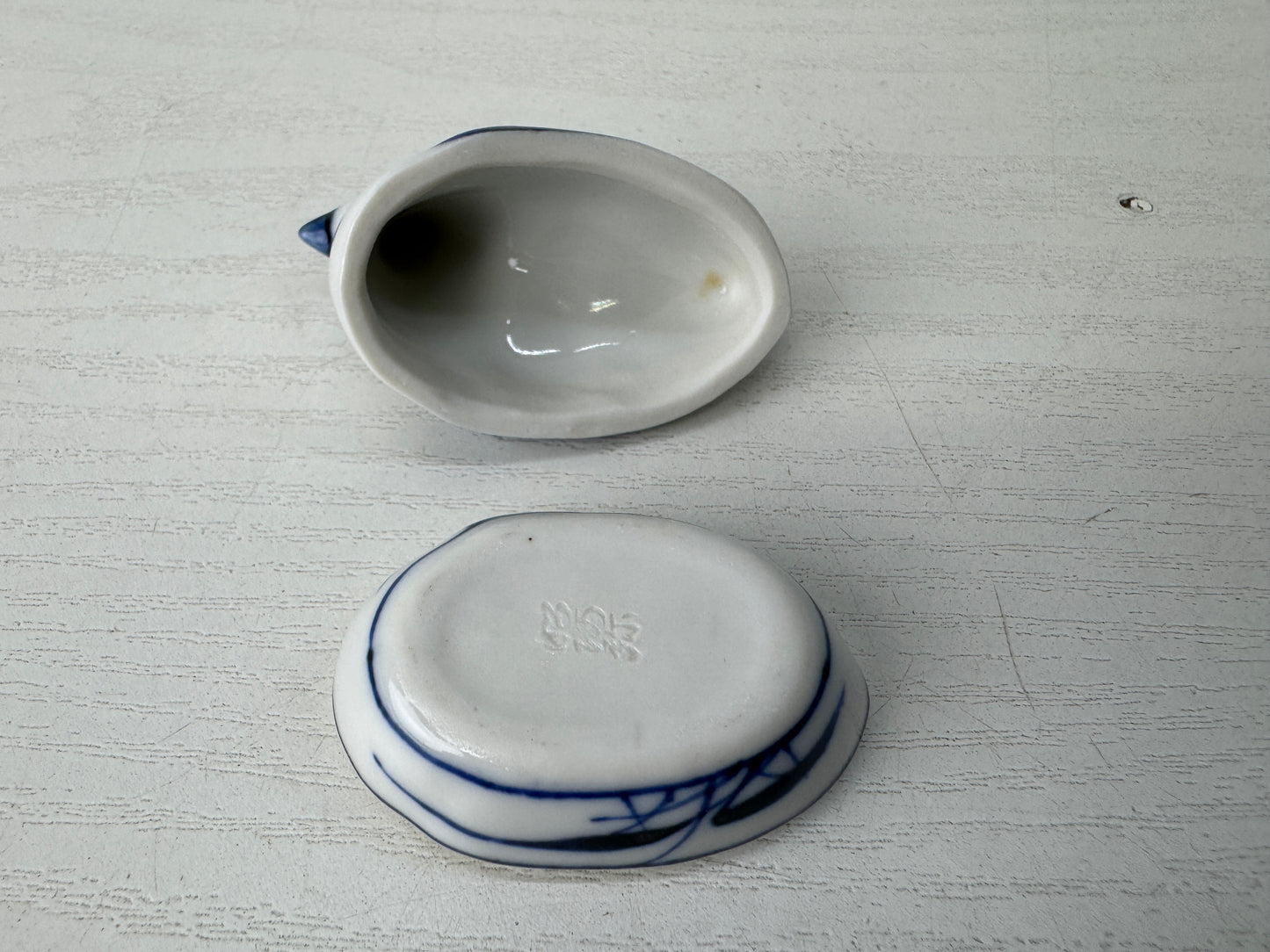 Y9565 BOX Kyo-ware signed Bird Japan antique incense case fragrance aromatherapy