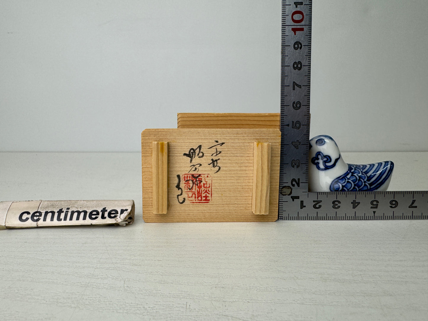 Y9565 BOX Kyo-ware signed Bird Japan antique incense case fragrance aromatherapy