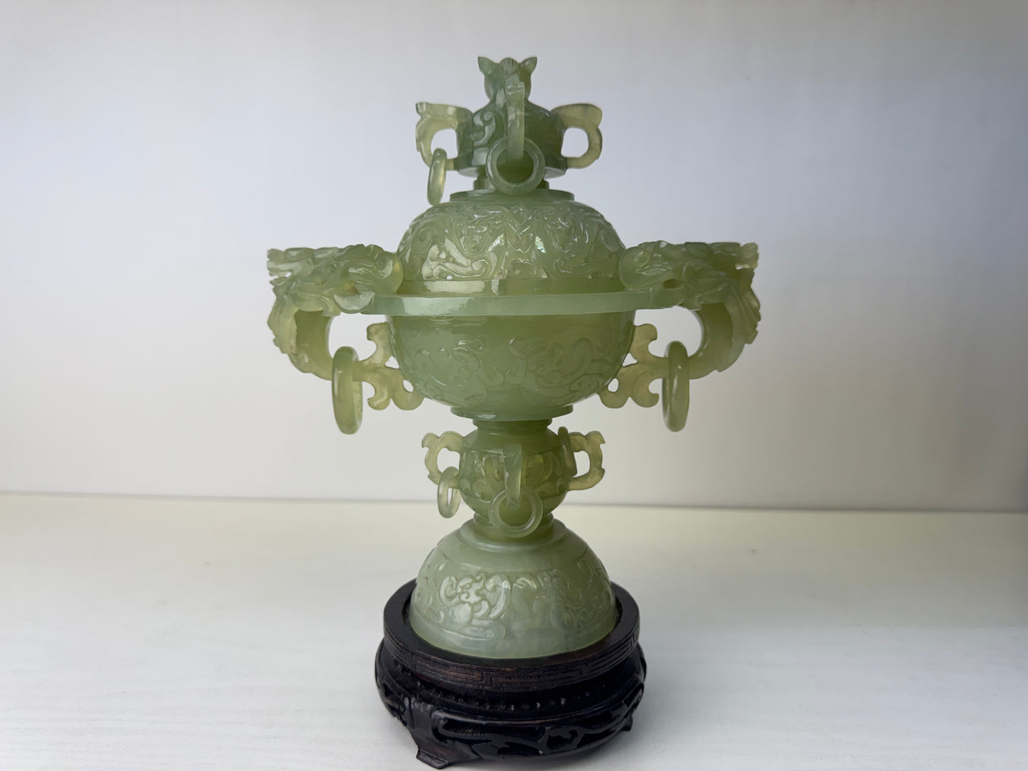 Y9569 KOURO Jade Ancient pattern China antique Incense Burner fragrance aroma