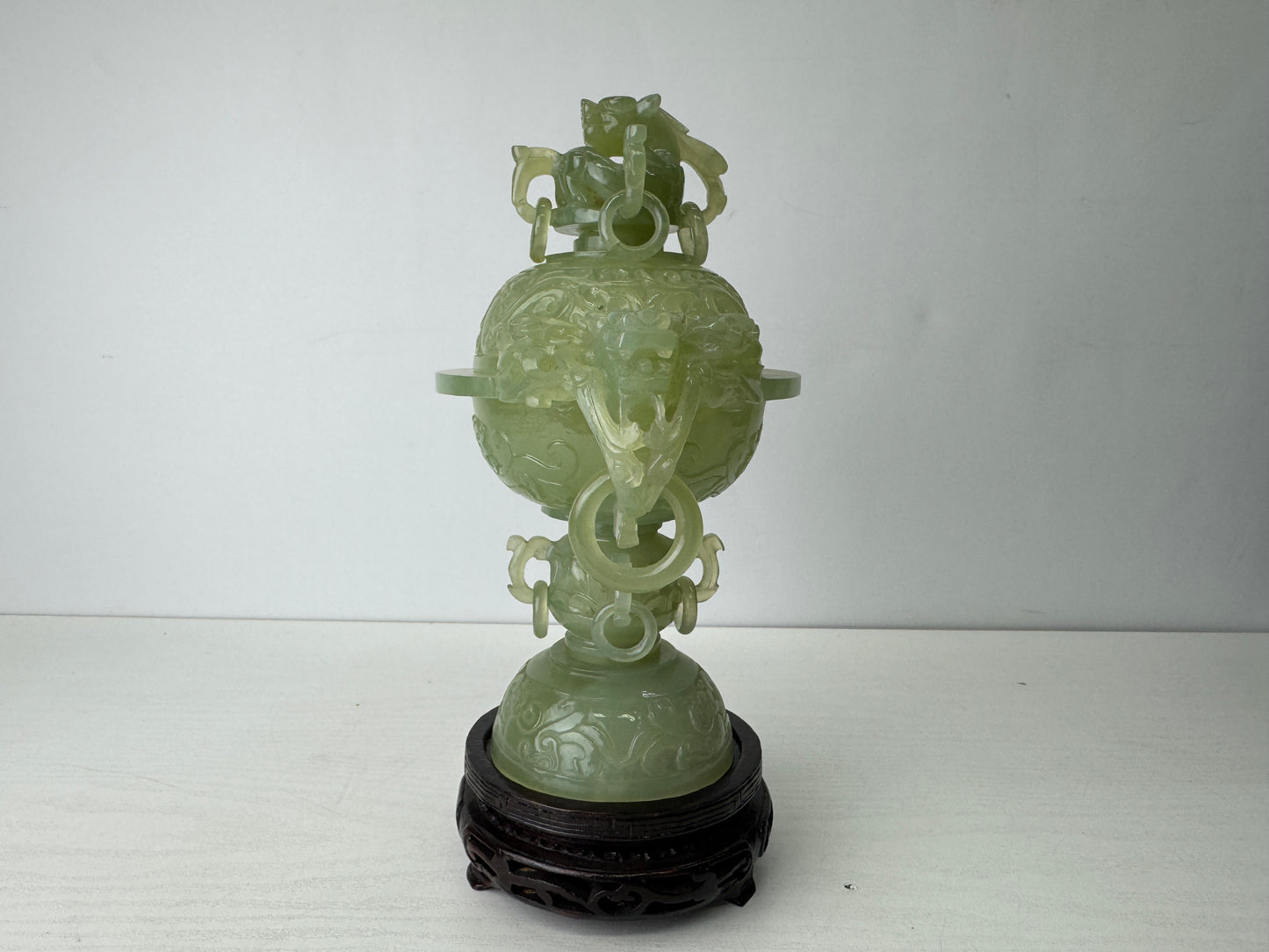 Y9569 KOURO Jade Ancient pattern China antique Incense Burner fragrance aroma